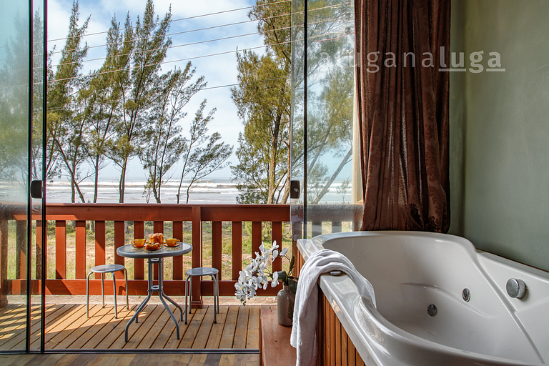 Sea ​​Beach - Loft com banheira em frente a praia