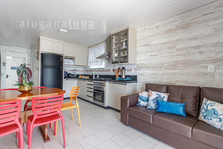 Casa pé na areia SC - Espaço completo