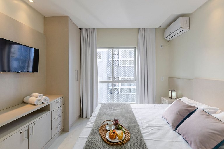 Apartamento pé na areia – 1 min da Praia Central