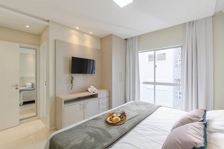 Apartamento pé na areia – 1 min da Praia Central