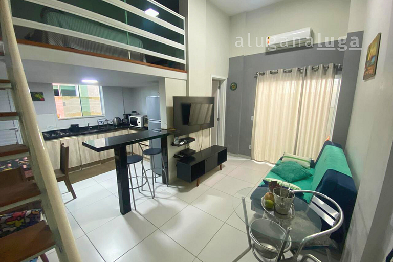 Loft Aconchegante - 450m da praia