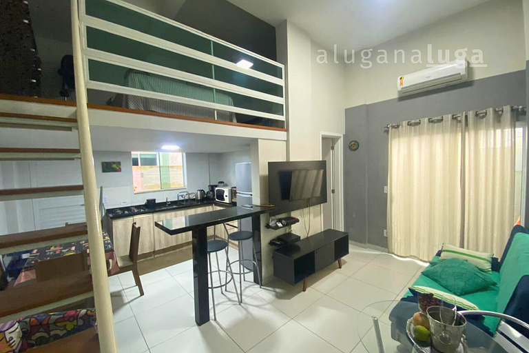 Loft Aconchegante - 450m da praia