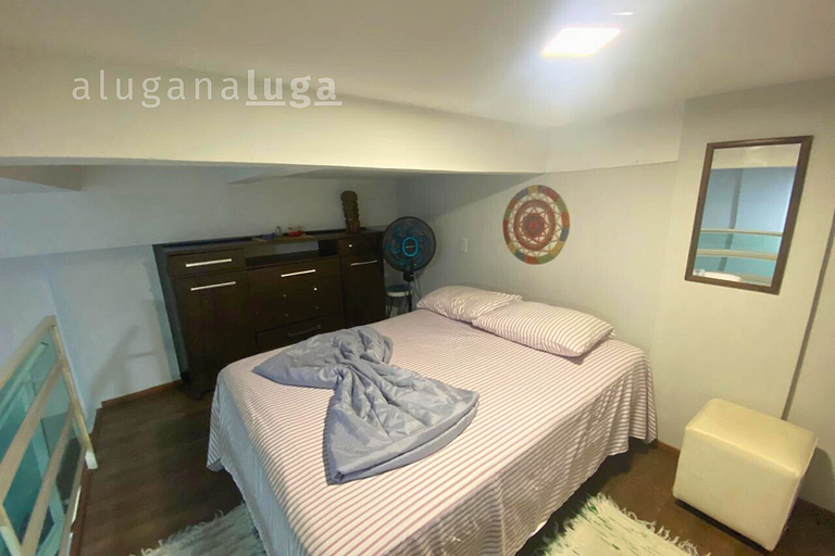 Loft Aconchegante - 450m da praia