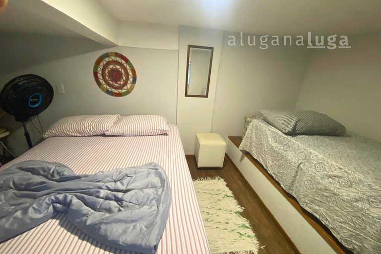 Loft Aconchegante - 450m da praia