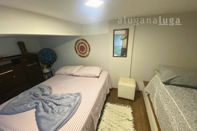 Loft Aconchegante - 450m da praia
