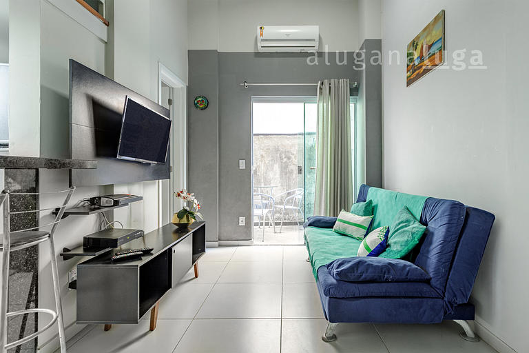 Loft Aconchegante - 450m da praia
