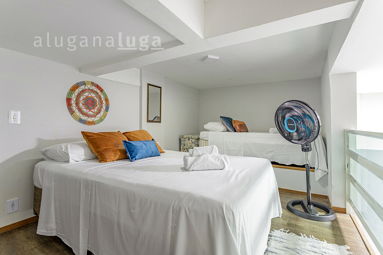 Loft Aconchegante - 450m da praia