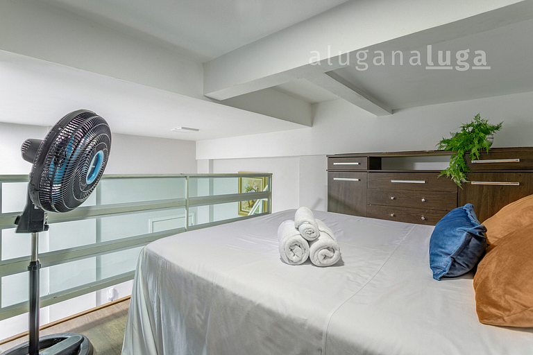 Loft Aconchegante - 450m da praia