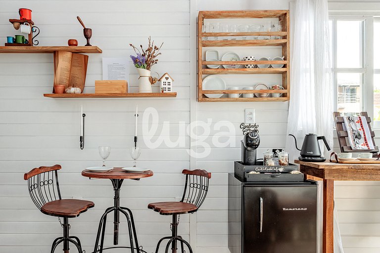 Cabana Coração: Romantismo, Banheira e Natureza