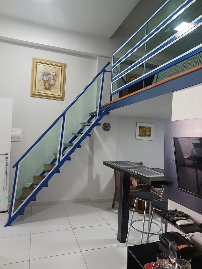 Loft Aconchegante - 450m da praia