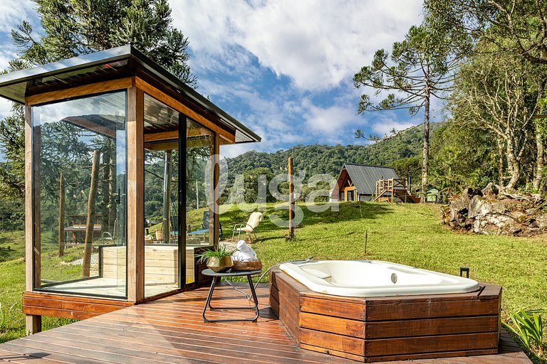 Retiro Da Nascente: Chalé, Sauna e Hidro na Serra
