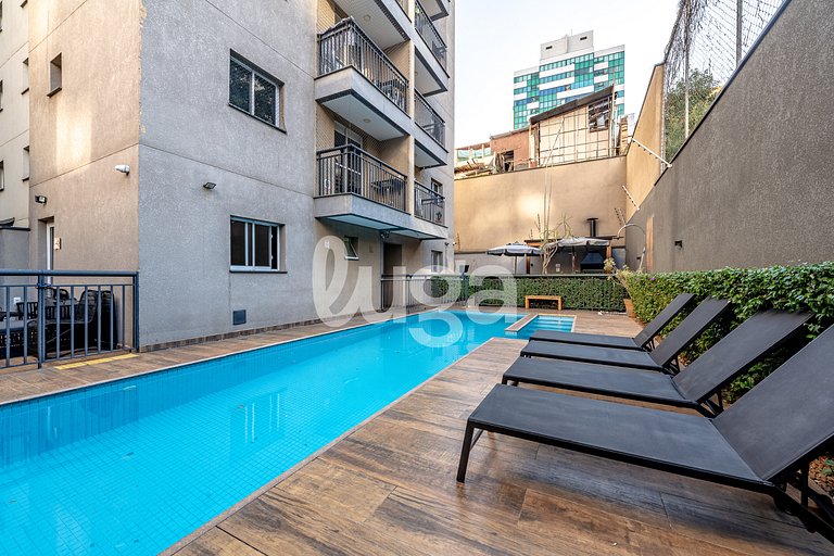 LUGA Ap completo con piscina a 10 min de Liberdade