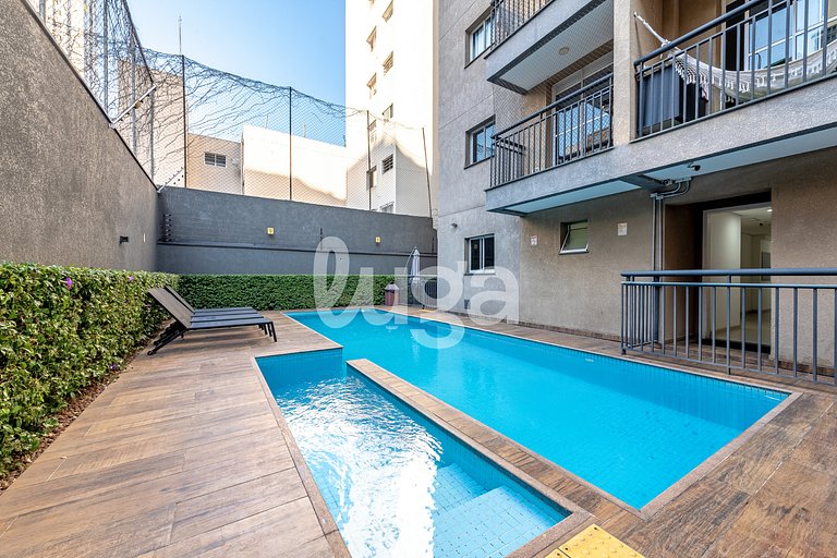 LUGA Ap completo con piscina a 10 min de Liberdade