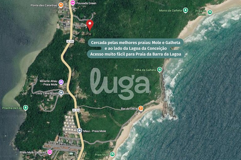LUGA: Casa Aconchegante na Praia Mole